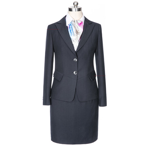 顏色女西服藏青色條紋款式仿品牌毛