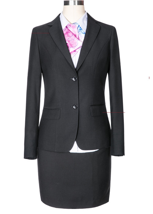 黑色顏色仿毛女款季節(jié)式士西服